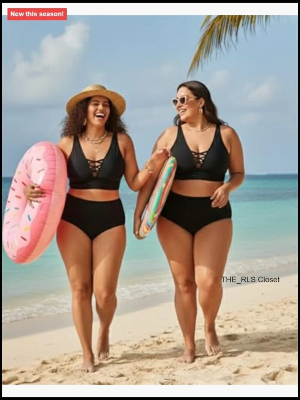 Plus Size Bikini Top Only Lace Up V Neck Swimsuit Top for Large Bust Swimwear